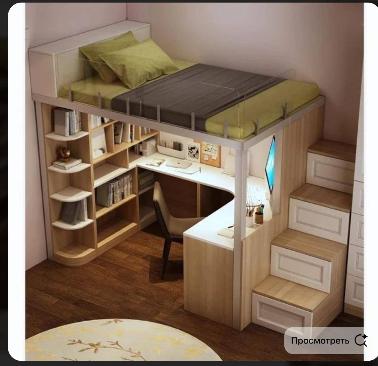 Loft uslubidagi qavatli karavot